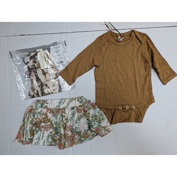 Kate Quinn Queen Anne's Lace Skirt Shibori Leggings Bodysuit Bundle Woods 0-3